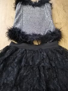 Kids Costumes to Hire - Silver Corset & lace skirt - CHILD